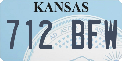 KS license plate 712BFW
