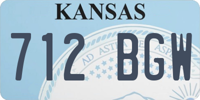 KS license plate 712BGW