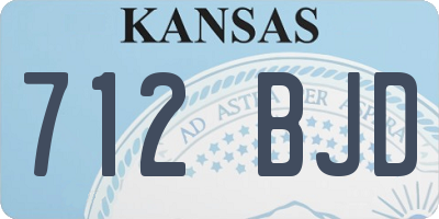 KS license plate 712BJD