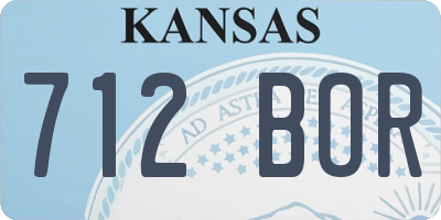KS license plate 712BOR
