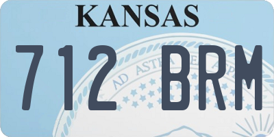 KS license plate 712BRM