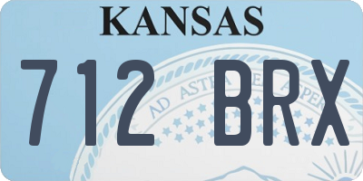 KS license plate 712BRX