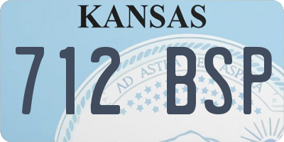 KS license plate 712BSP