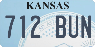 KS license plate 712BUN