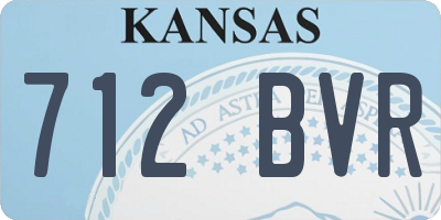 KS license plate 712BVR