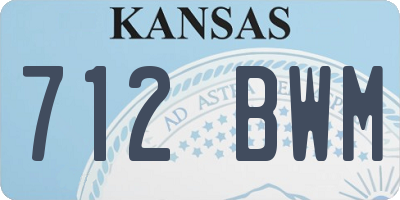 KS license plate 712BWM