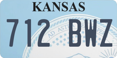 KS license plate 712BWZ