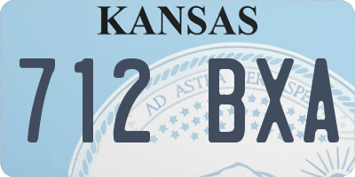 KS license plate 712BXA