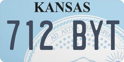 KS license plate 712BYT