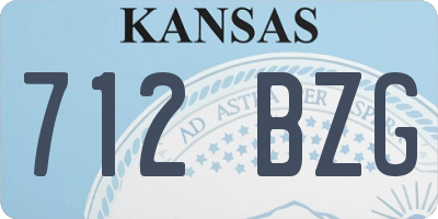 KS license plate 712BZG