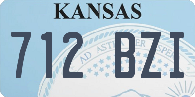 KS license plate 712BZI