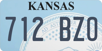 KS license plate 712BZO