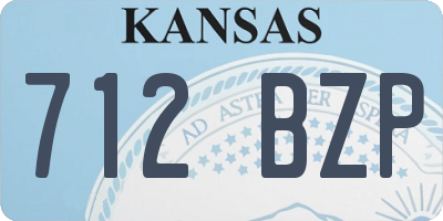 KS license plate 712BZP