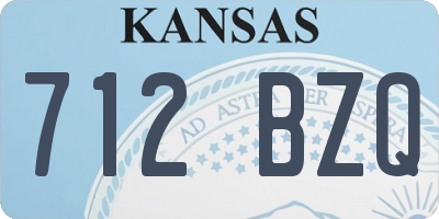 KS license plate 712BZQ