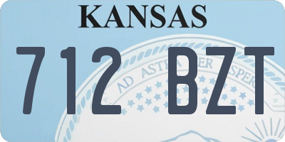 KS license plate 712BZT