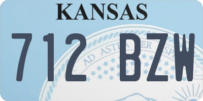 KS license plate 712BZW