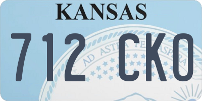 KS license plate 712CKO