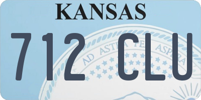 KS license plate 712CLU