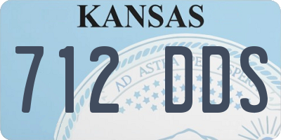 KS license plate 712DDS