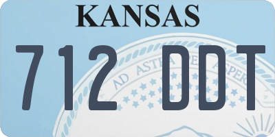 KS license plate 712DDT