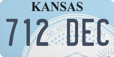 KS license plate 712DEC