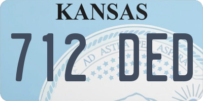 KS license plate 712DED