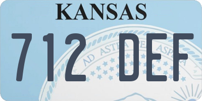 KS license plate 712DEF