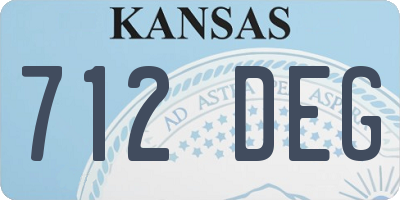KS license plate 712DEG