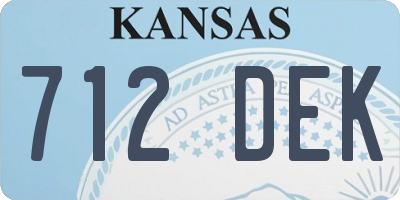 KS license plate 712DEK
