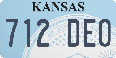 KS license plate 712DEO