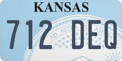 KS license plate 712DEQ
