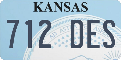 KS license plate 712DES