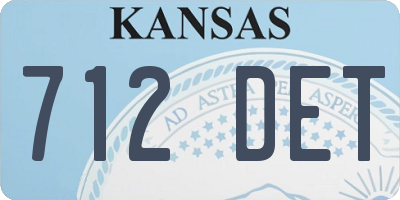 KS license plate 712DET