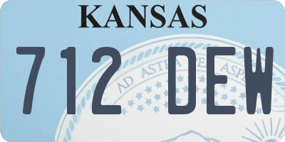 KS license plate 712DEW