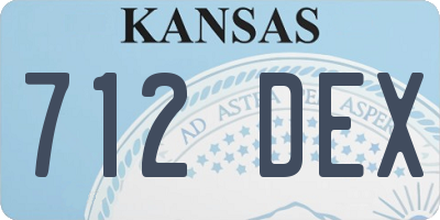 KS license plate 712DEX
