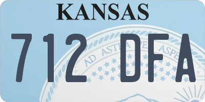 KS license plate 712DFA