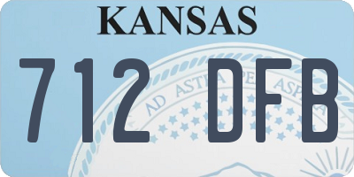 KS license plate 712DFB