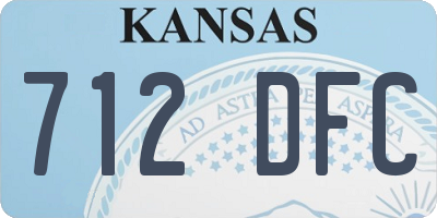 KS license plate 712DFC