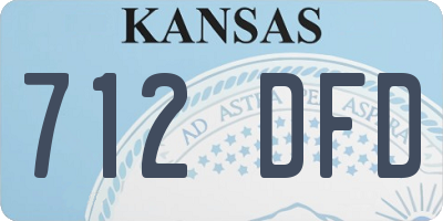 KS license plate 712DFD