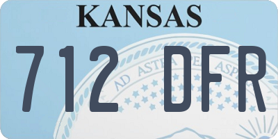 KS license plate 712DFR