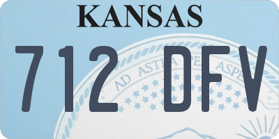KS license plate 712DFV