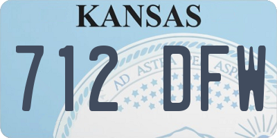 KS license plate 712DFW