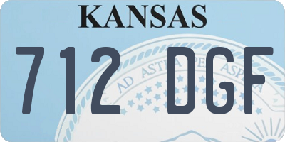 KS license plate 712DGF