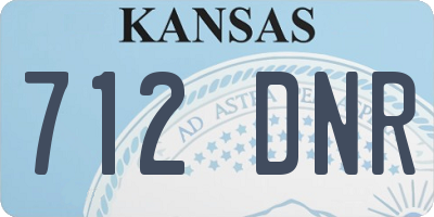 KS license plate 712DNR