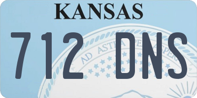 KS license plate 712DNS