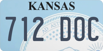 KS license plate 712DOC