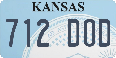 KS license plate 712DOD