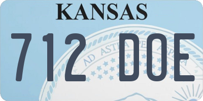 KS license plate 712DOE