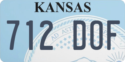 KS license plate 712DOF