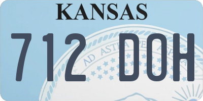KS license plate 712DOH